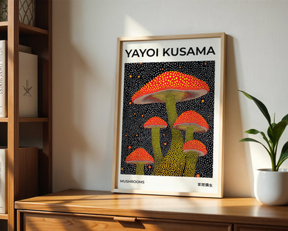 Yayoi Kusama Mushrooms Poster