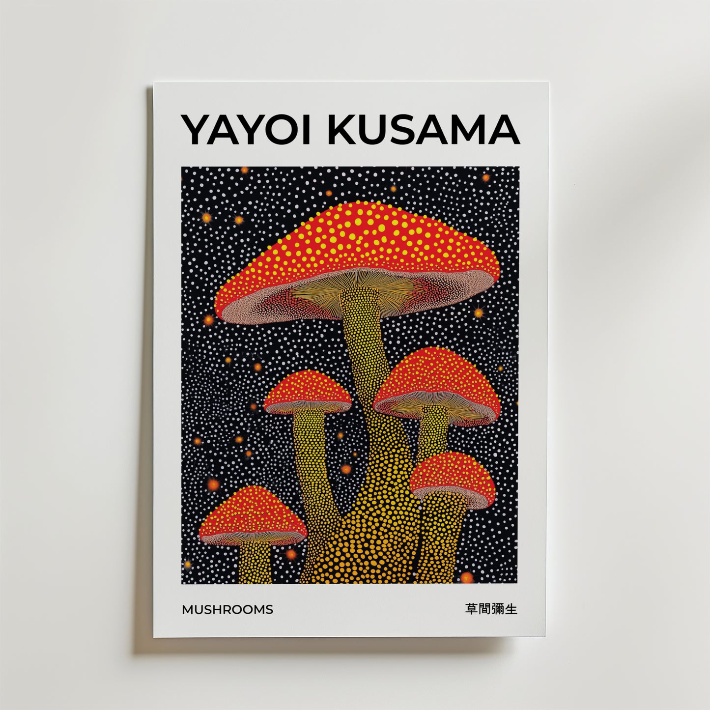 Yayoi Kusama Mushrooms Poster