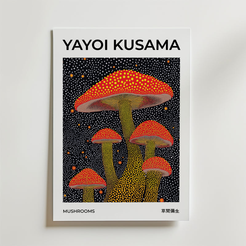 Yayoi Kusama Mushrooms Poster