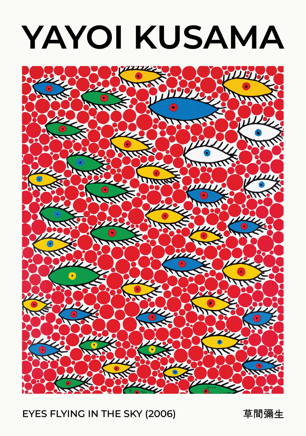 Yayoi Kusama Eyes Flying In The Sky Poster