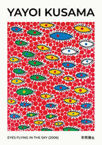 Yayoi Kusama Eyes Flying In The Sky Poster