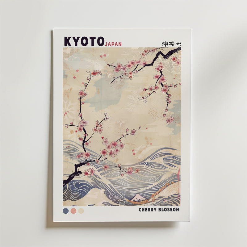 Kyoto Blossom Wave Poster