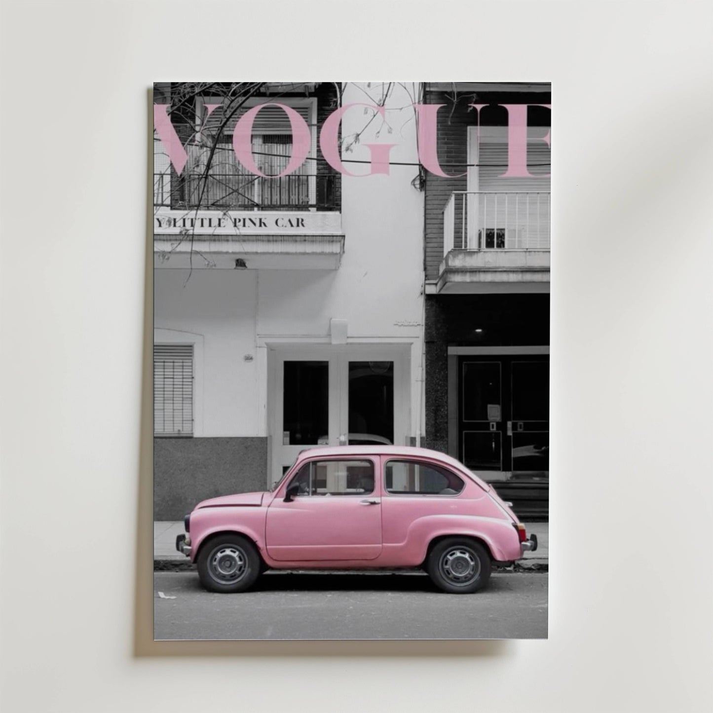 Vogue Pink Car Poster