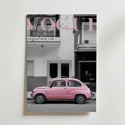 Vogue Pink Car Poster