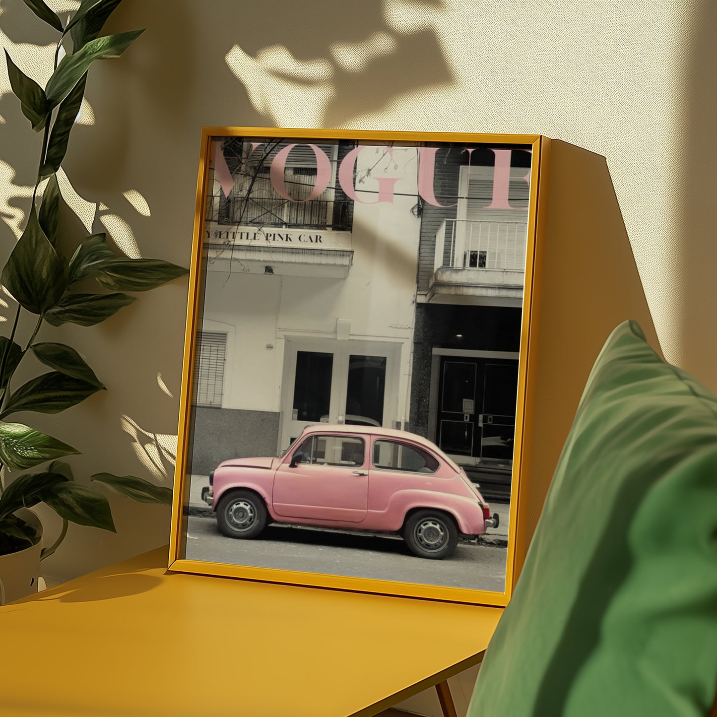 Vogue Pink Car Poster