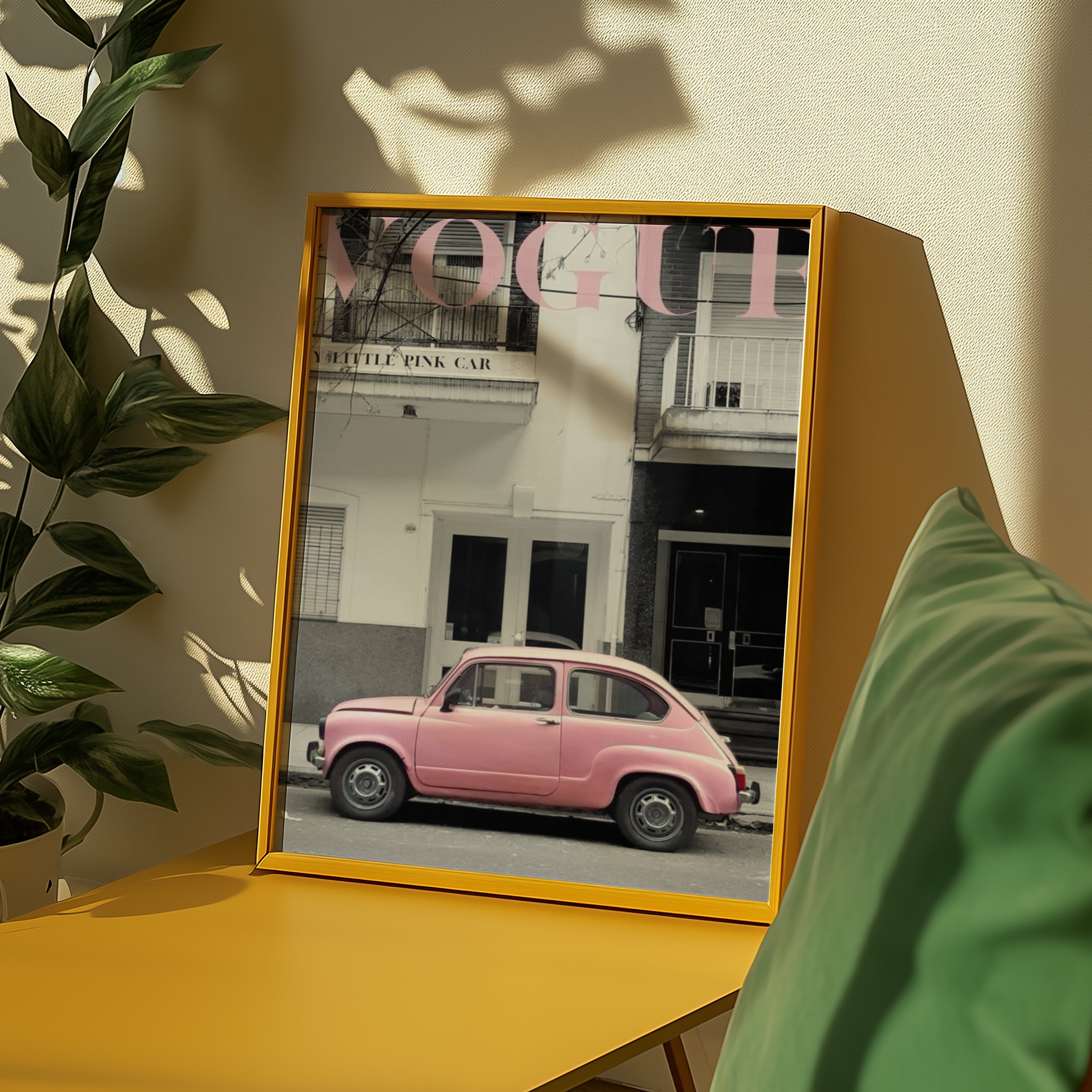 Vogue Pink Car Poster