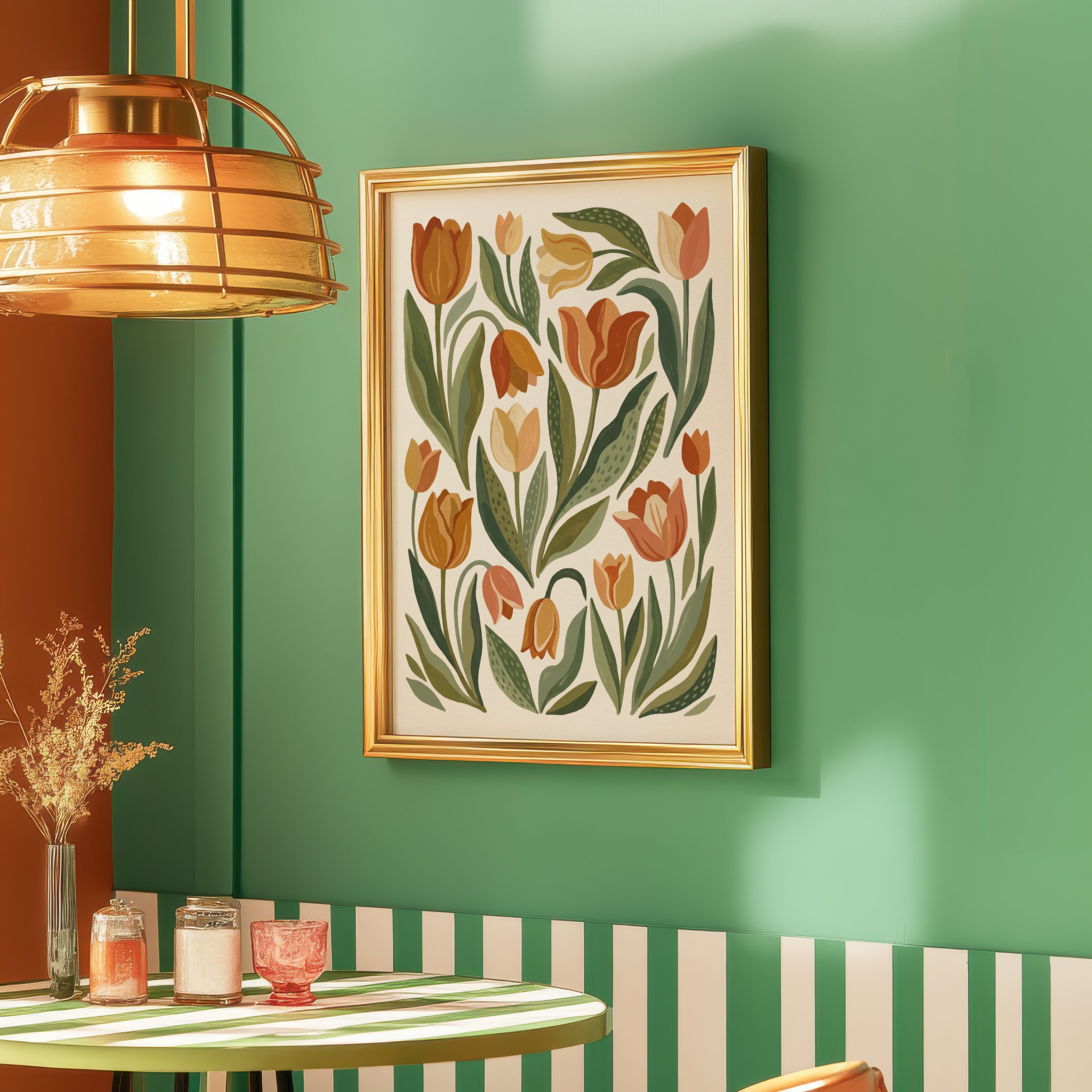 Amber Tulip Reverie Poster – poster väggdekoration inredning – Affischer hos Bozetto