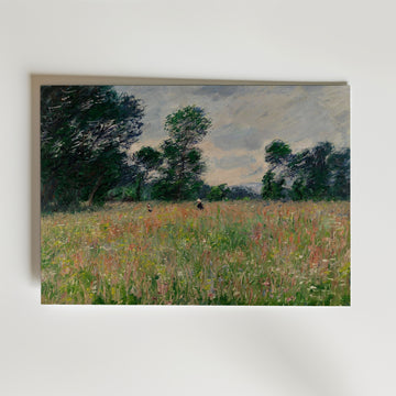 Claude Monet Summer Prairie affisch i neutral inramning – konsttryck från Bozetto