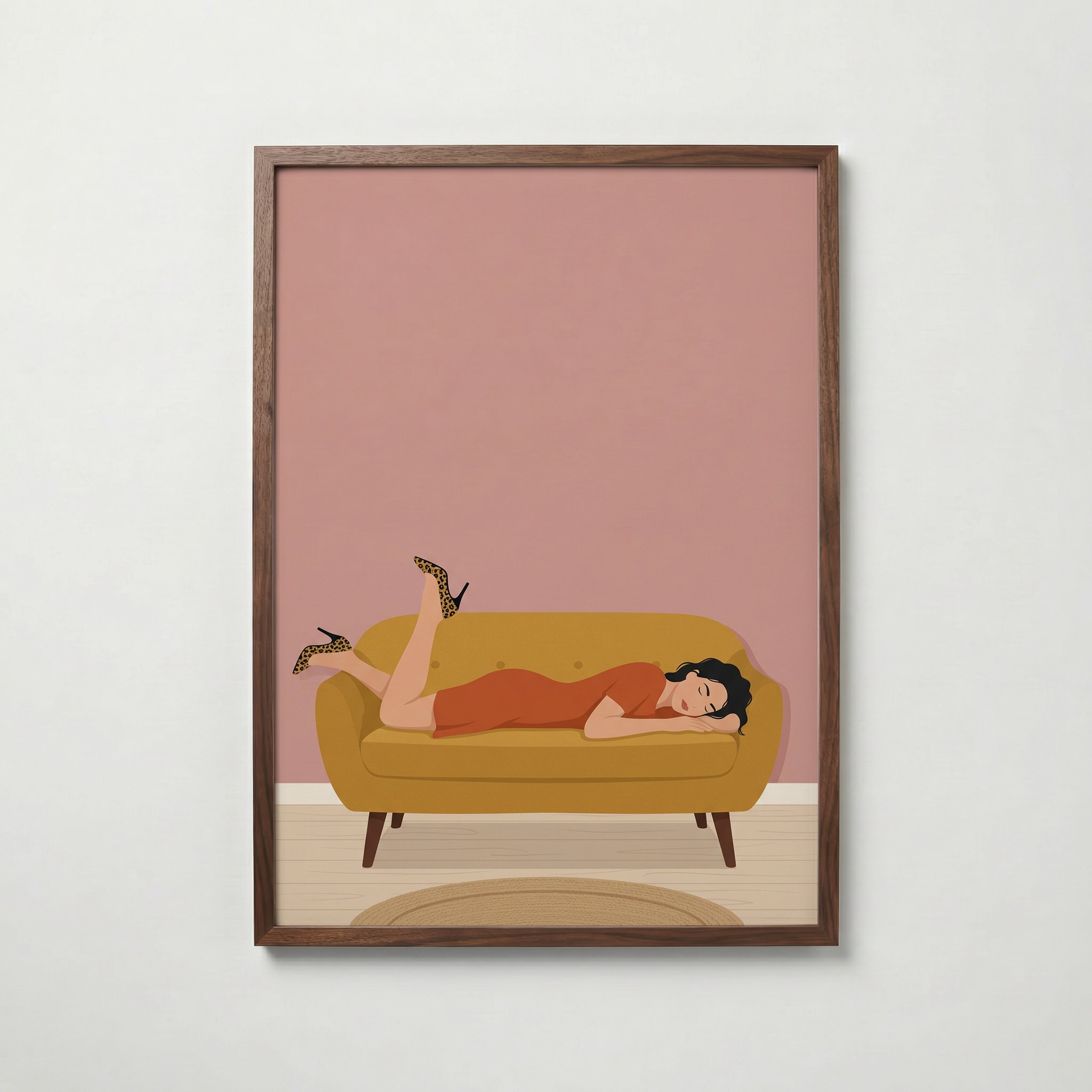 Mustard Repose Poster i vardagsrumsmiljö