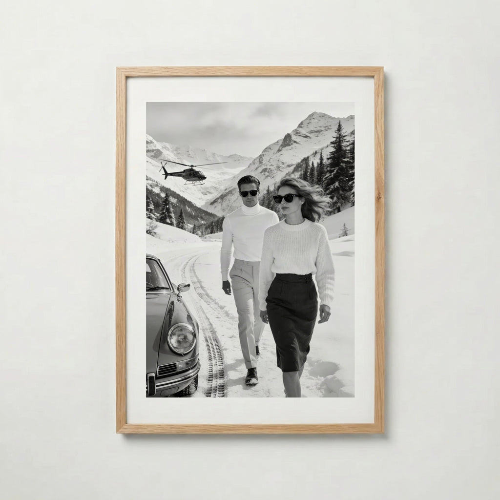 Alpine Noir Elegance Poster – poster väggdekoration inredning – Affischer hos Bozetto