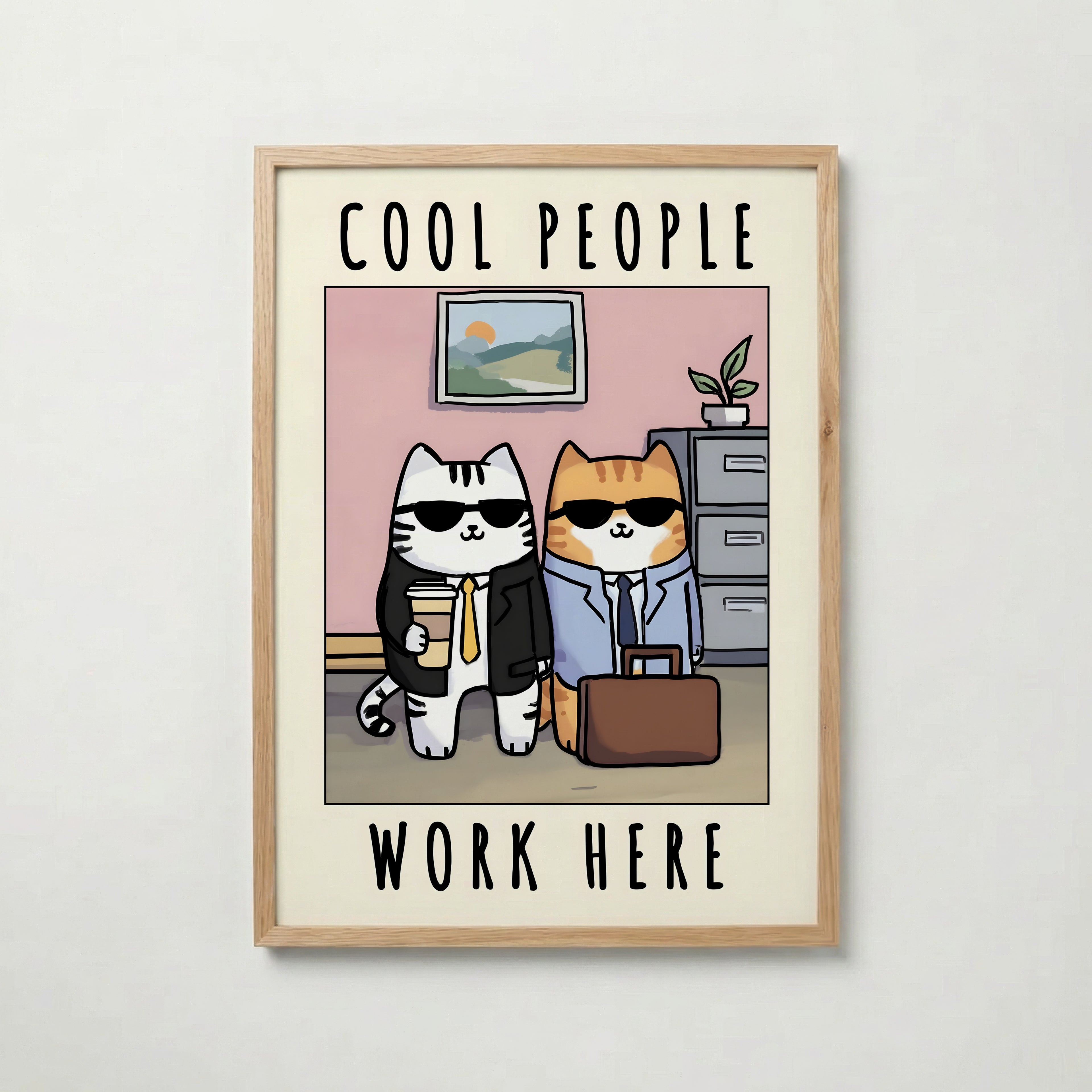 Office Cool Cats Poster