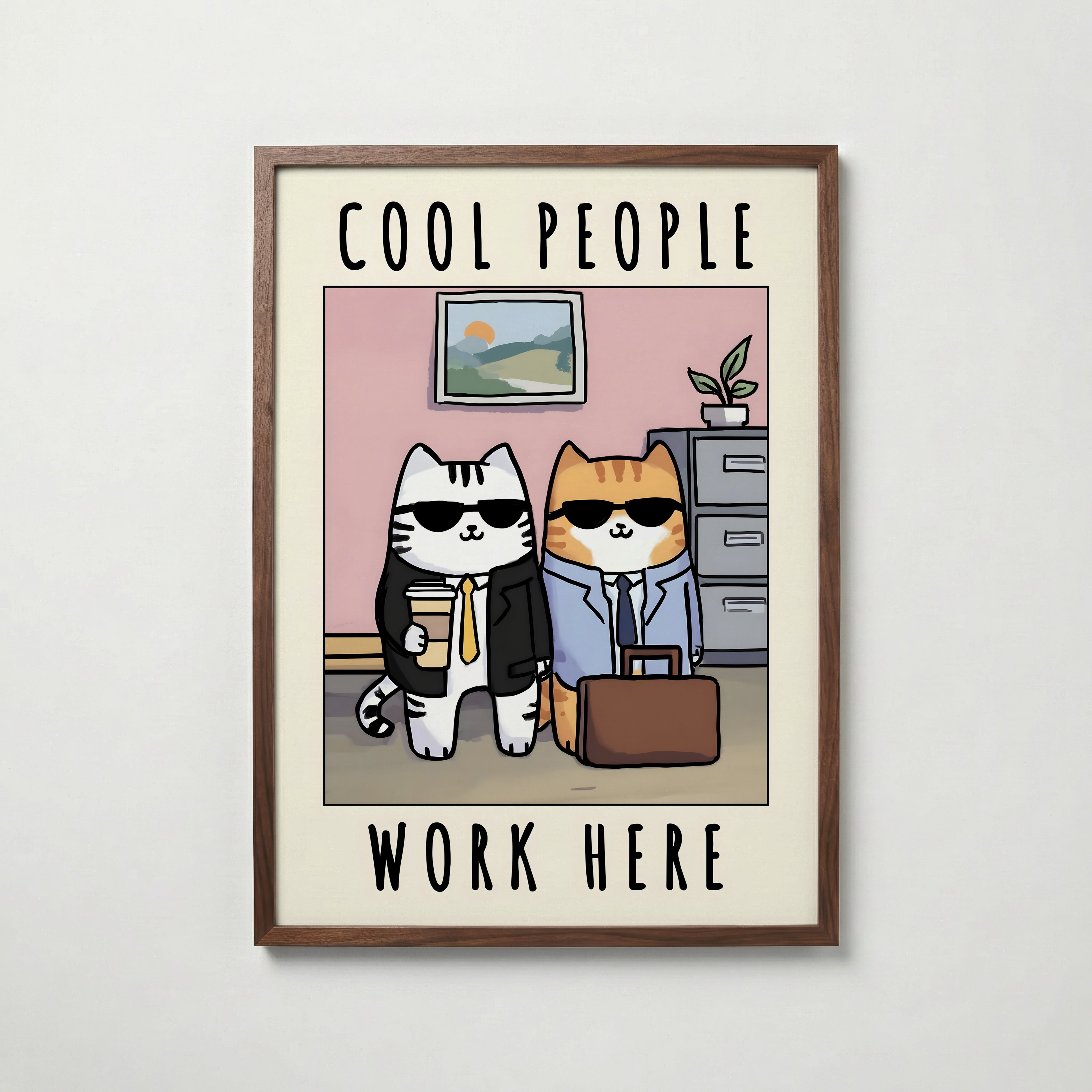 Office Cool Cats Poster
