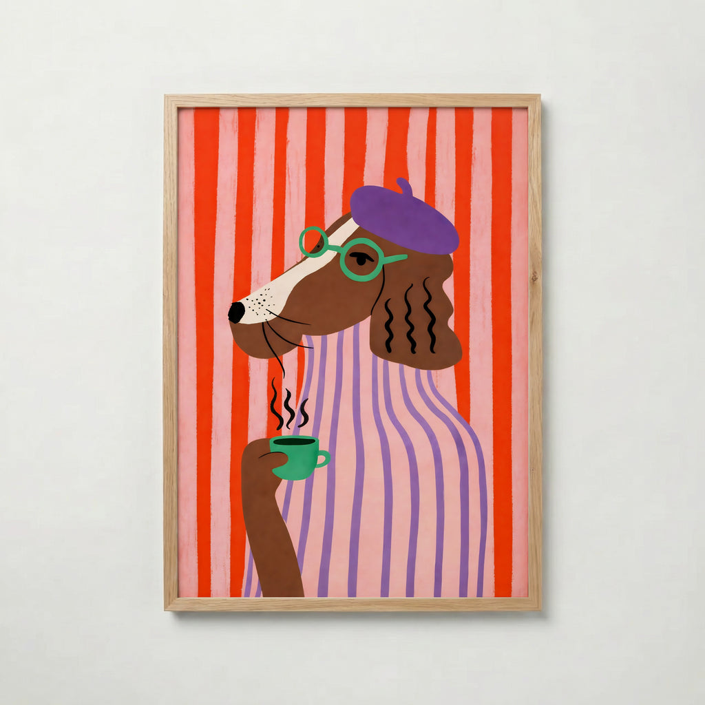 Parisian Morning Dog Poster