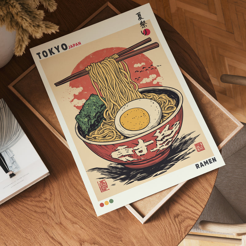 Retro Ramen Bowl Poster
