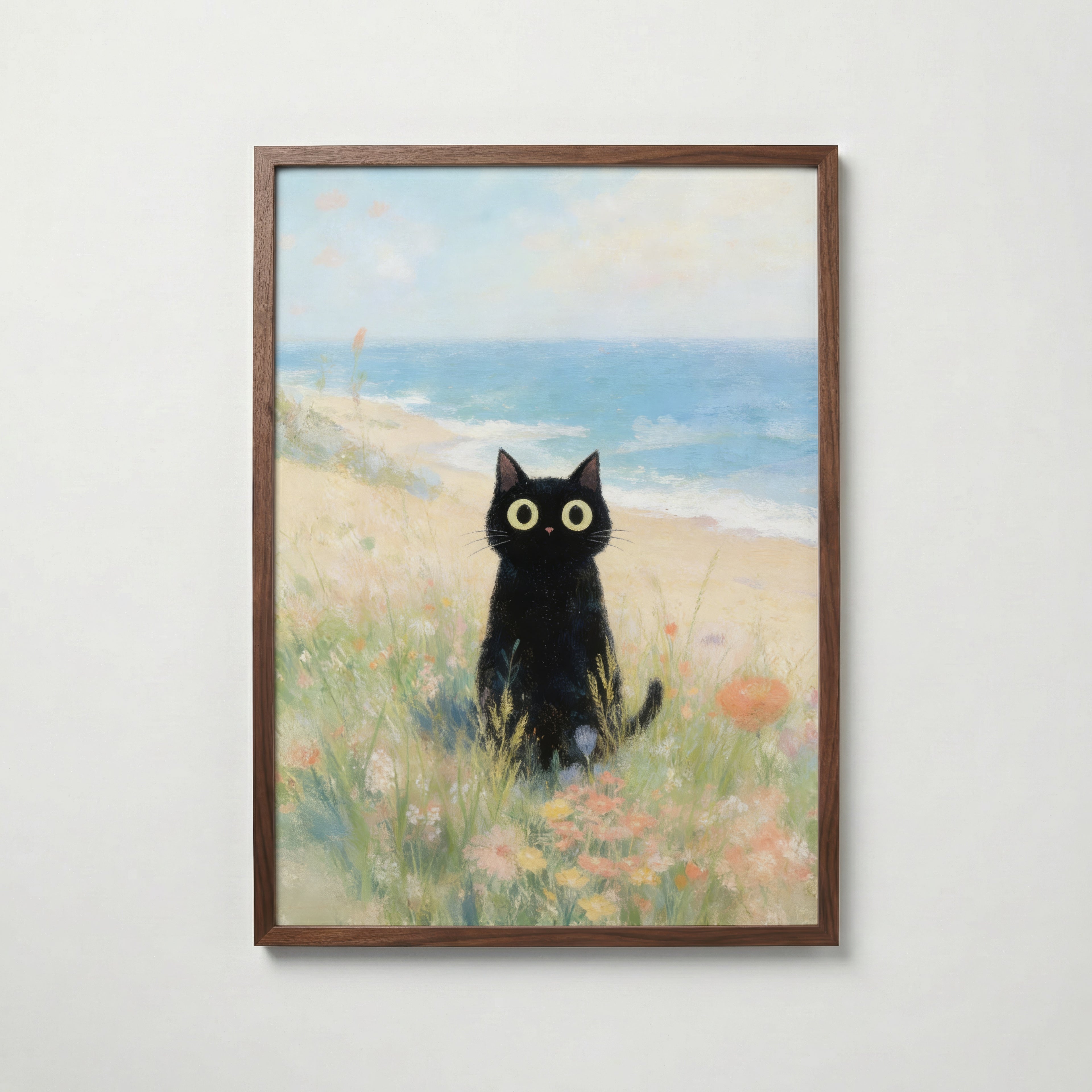 Seaside Meadow Cat – affisch med snyggt motiv, köp enkelt hos Bozetto i flera storlekar
