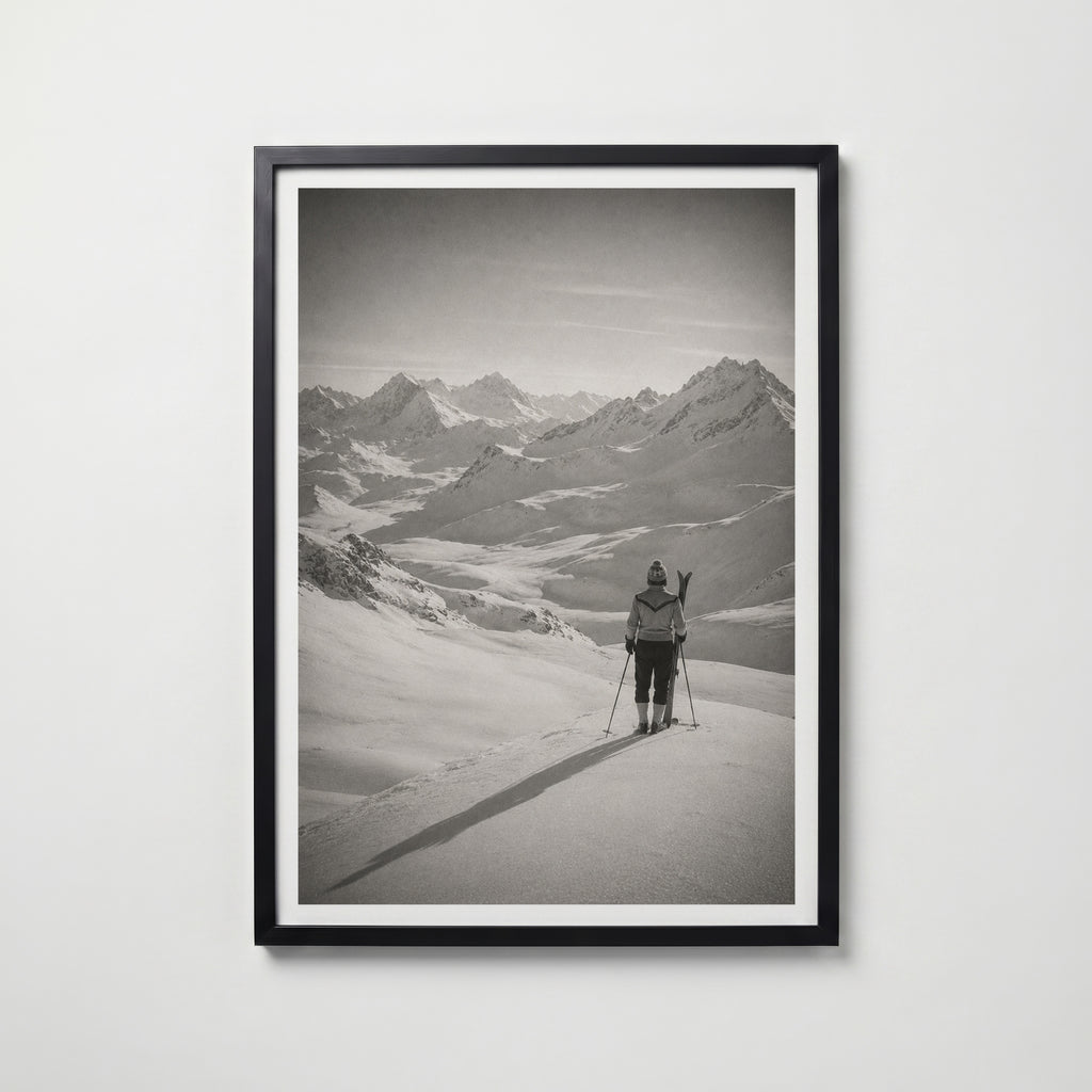 Solitary Skier in the Alps Poster