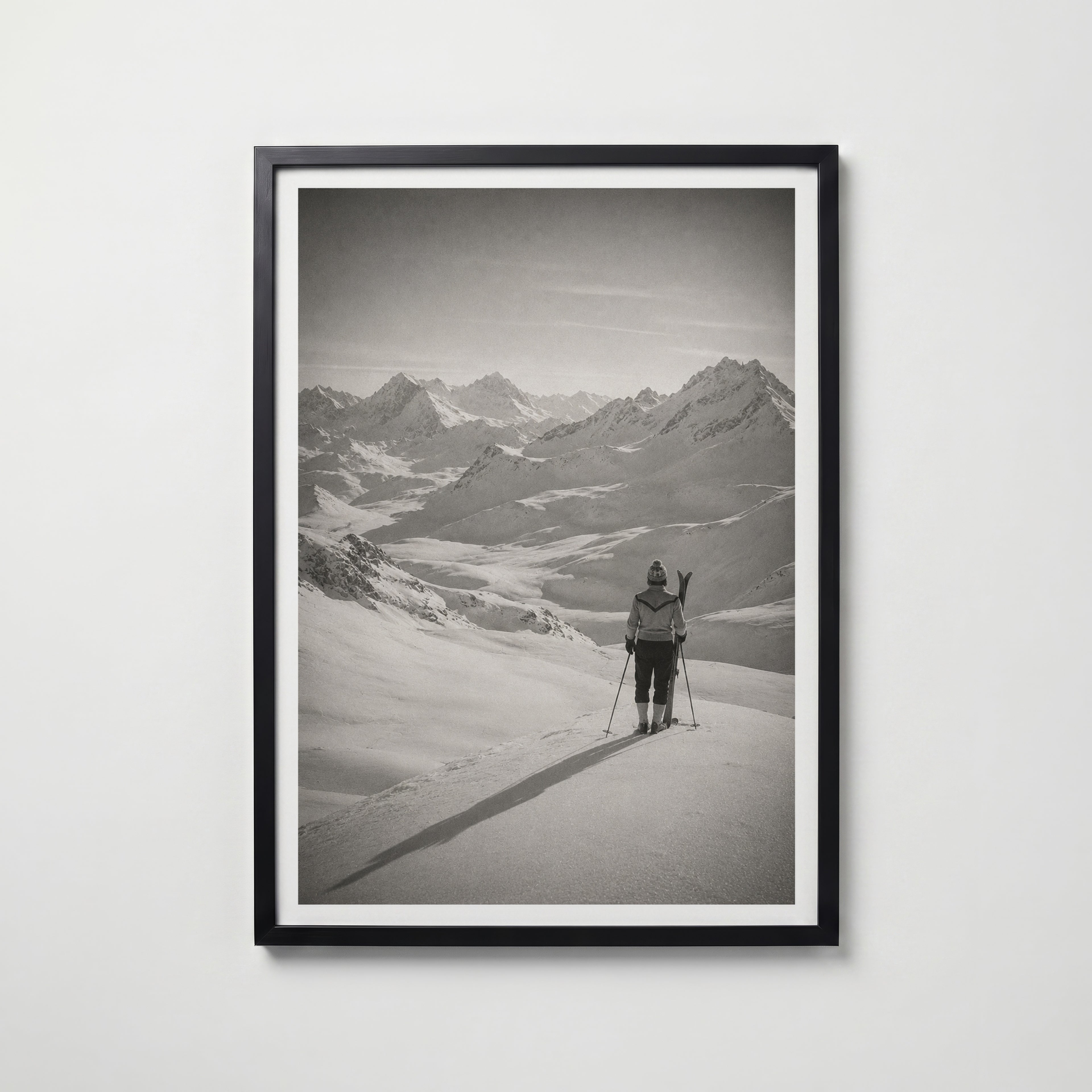 Solitary Skier in the Alps Poster