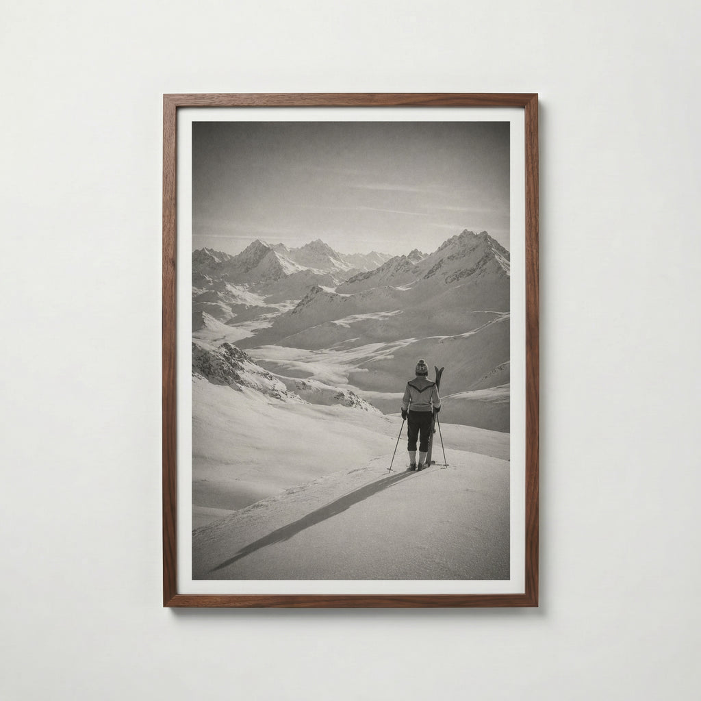 Solitary Skier in the Alps Poster