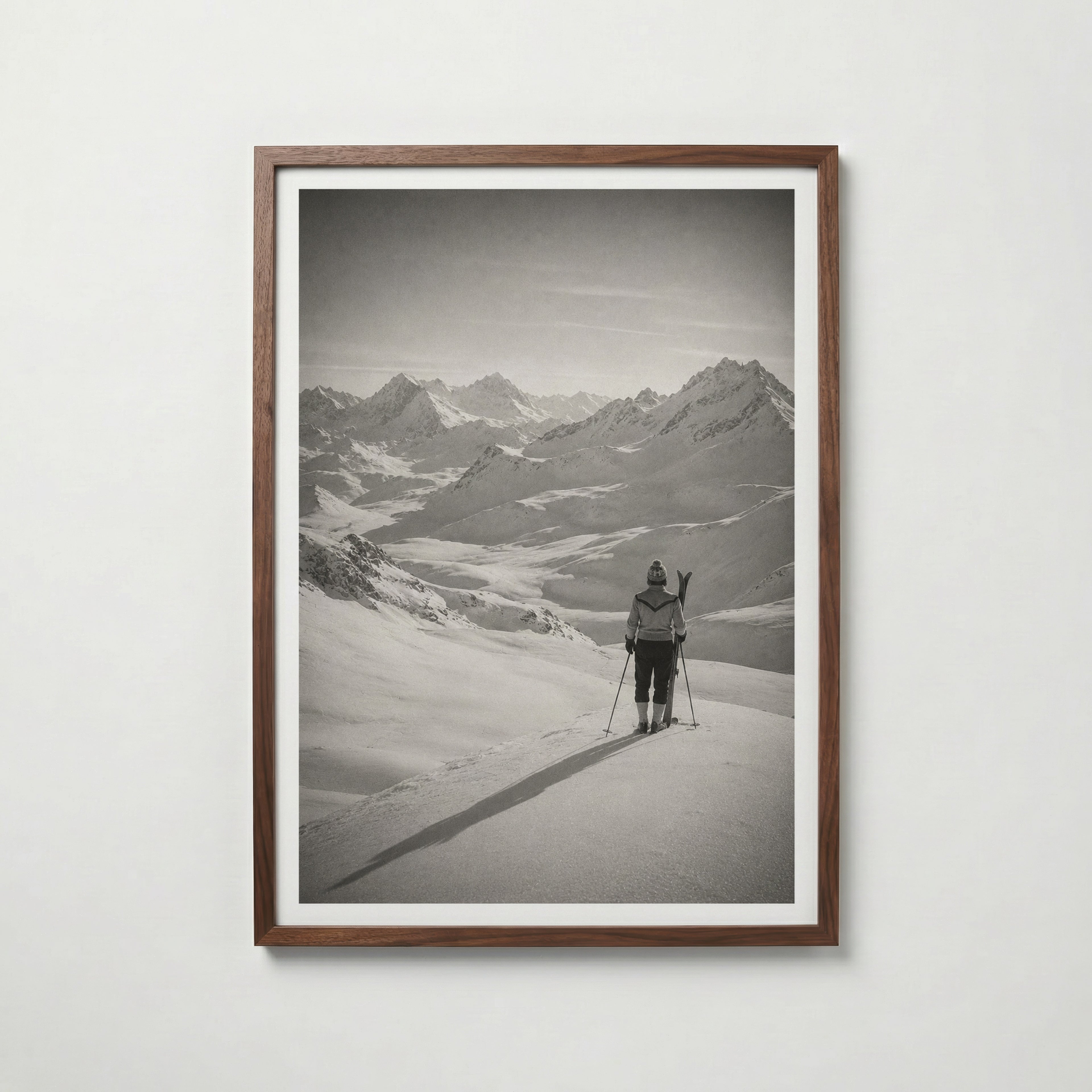 Solitary Skier in the Alps Poster