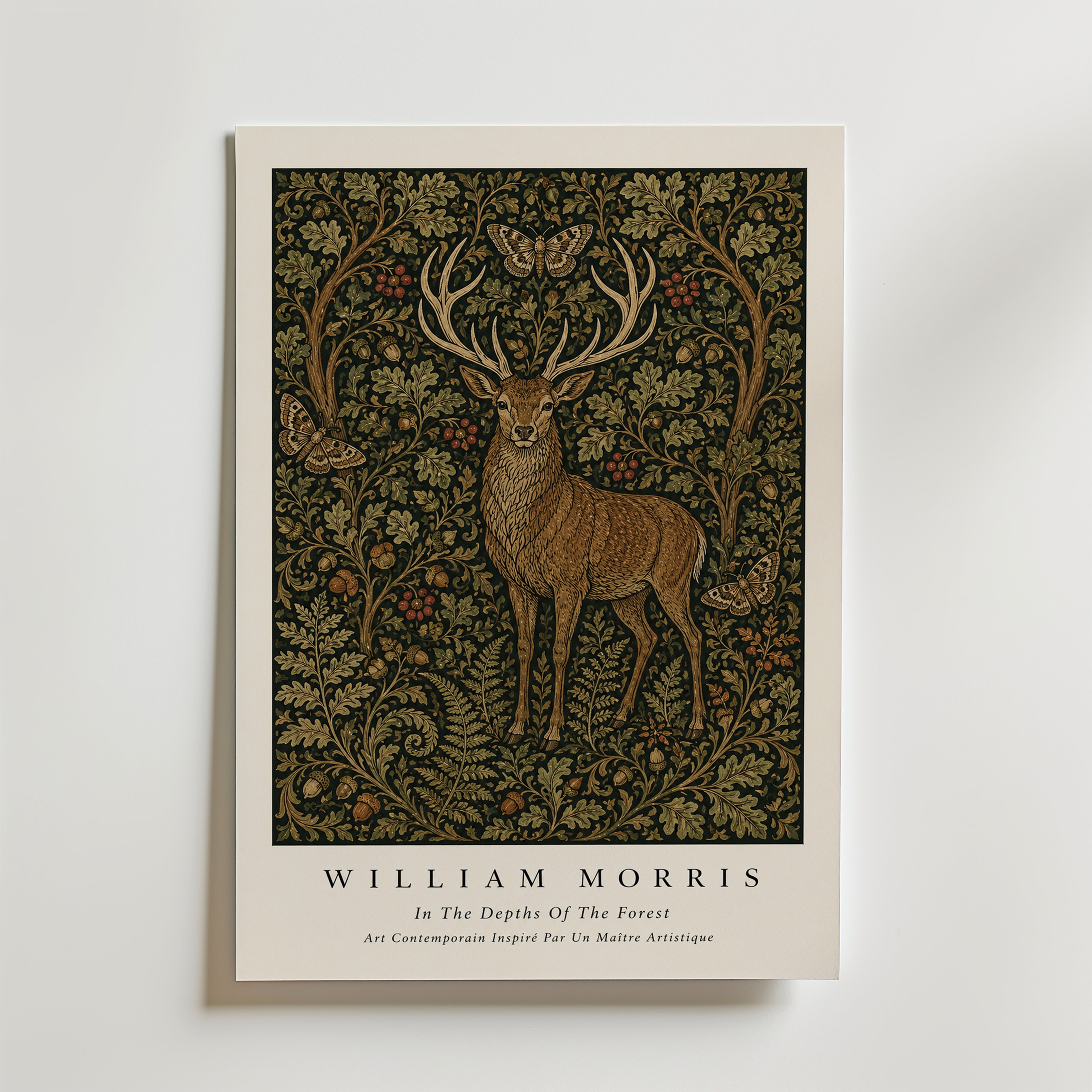 Stag in the Forest William Morris Poster