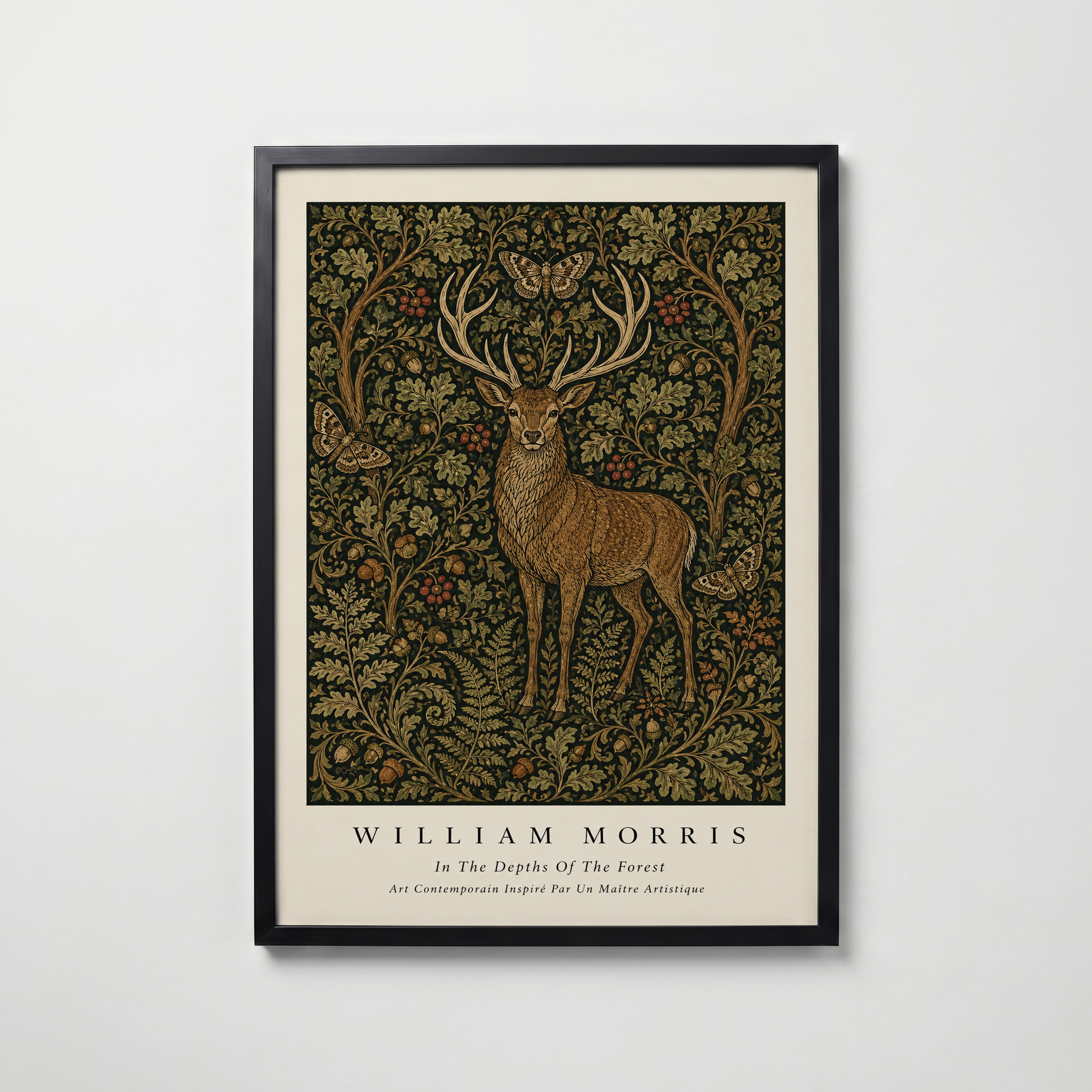 Stag in the Forest William Morris Poster
