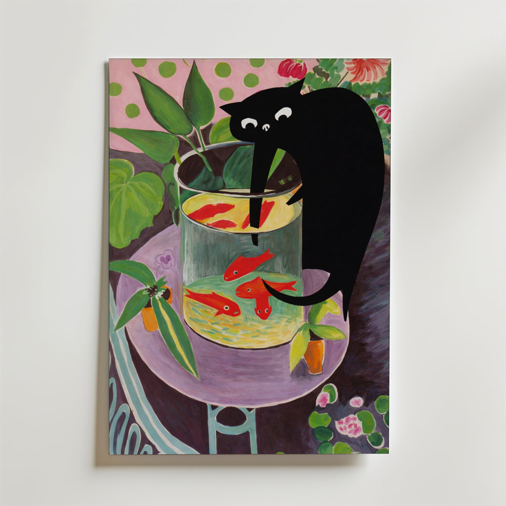 Curious Paws Aquarium Poster