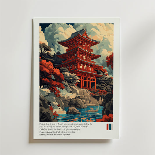 Tranquil Kyoto Temple Poster