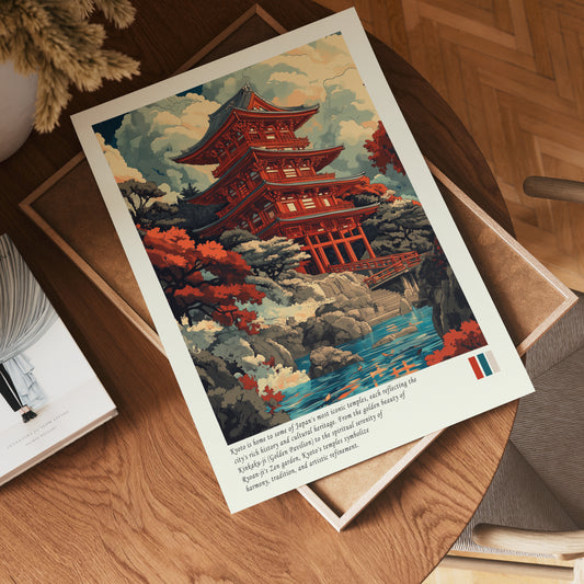 Tranquil Kyoto Temple Poster