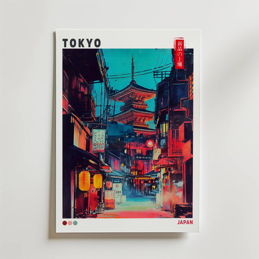 Tokyo Red Street Poster