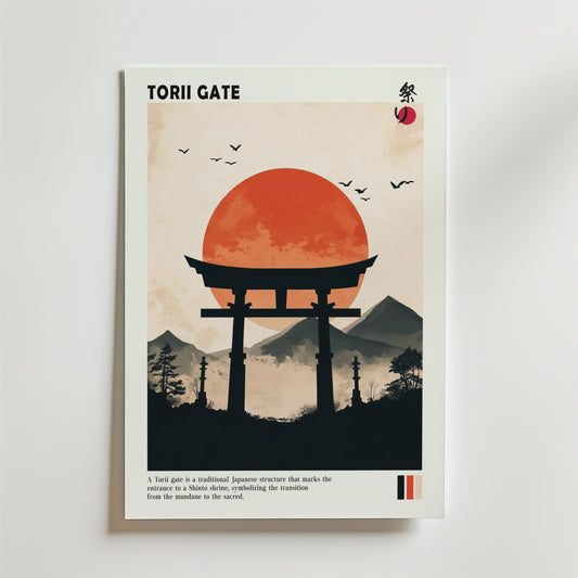 Japanese Torii Silhouette Poster