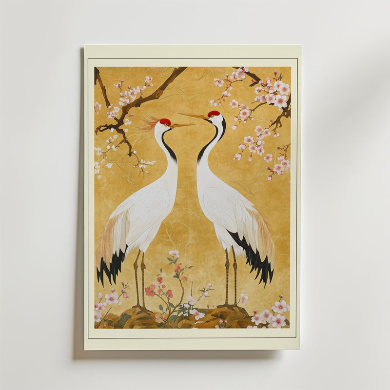 Oriental Crane Garden Poster