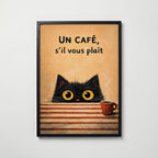 Un Café, S’il Vous Plaît Poster – köp affisch till hemmet – Bozetto väggdekoration