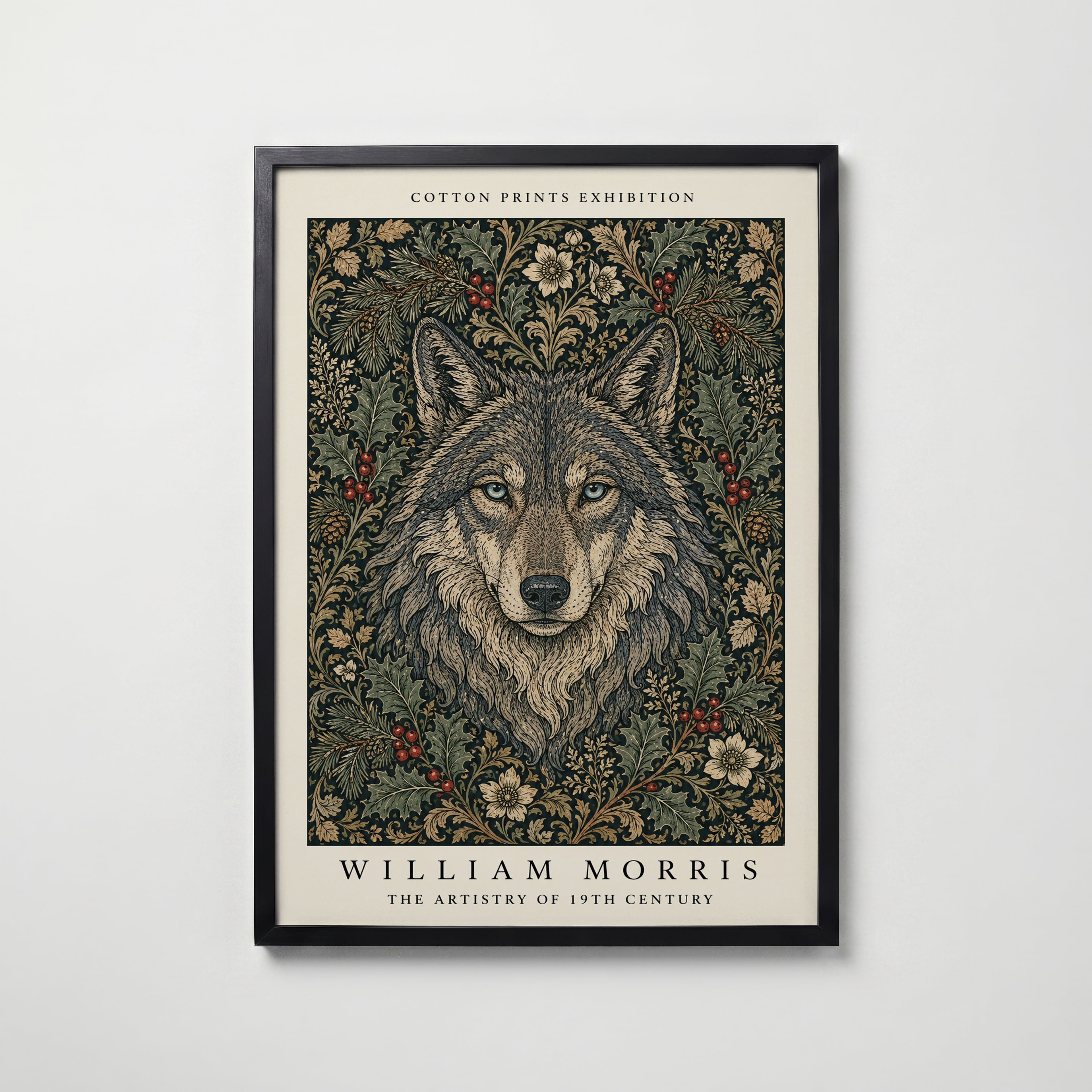 Wolf in the Holly William Morris Poster