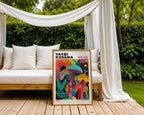 Yayoi Kusama Mushroom Garden Poster – poster väggdekoration