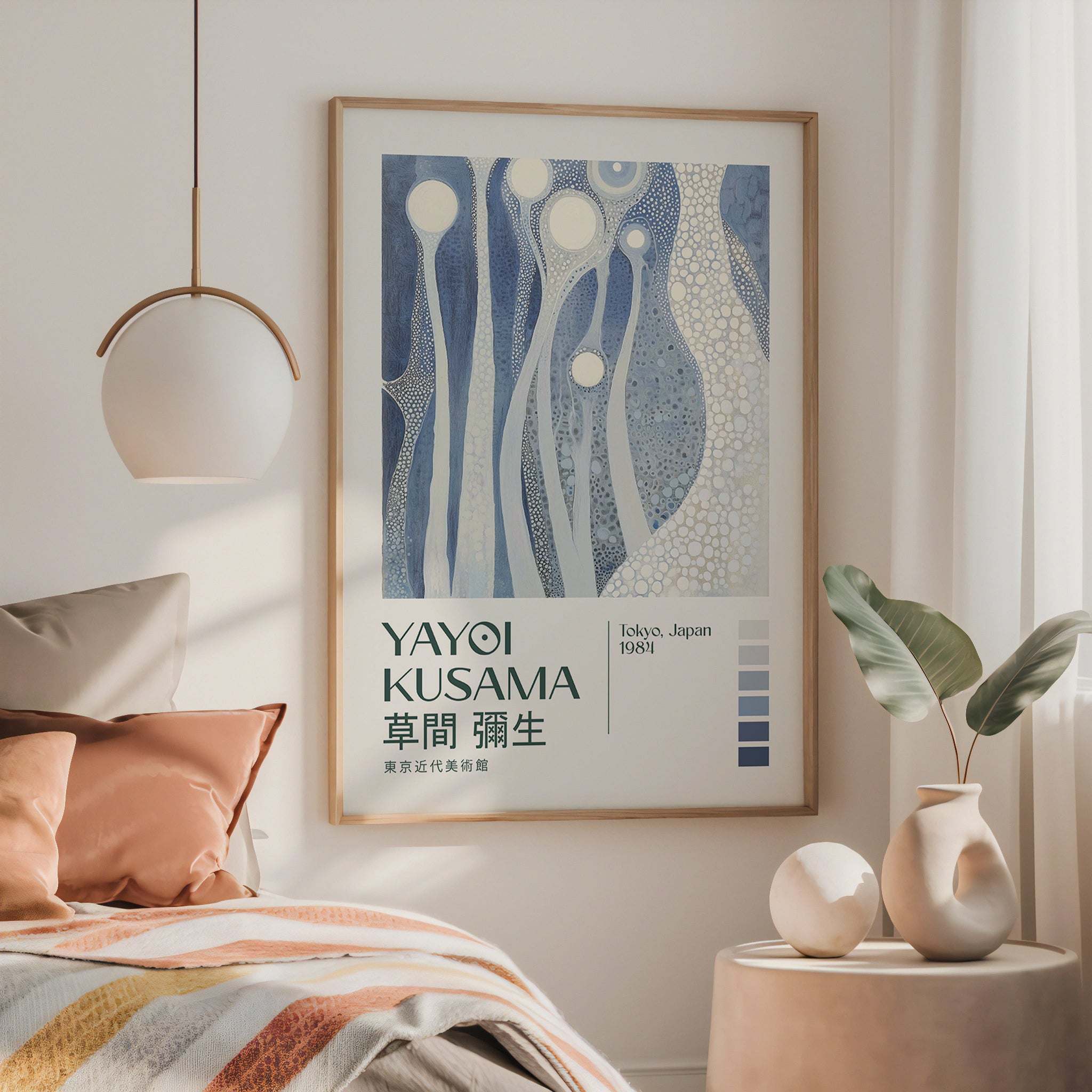 Yayoi Kusama Silent Blue Infinity Poster