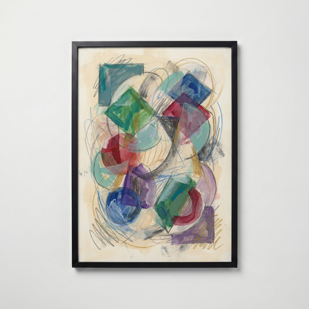 Abstract Shapes Poster – svart ram