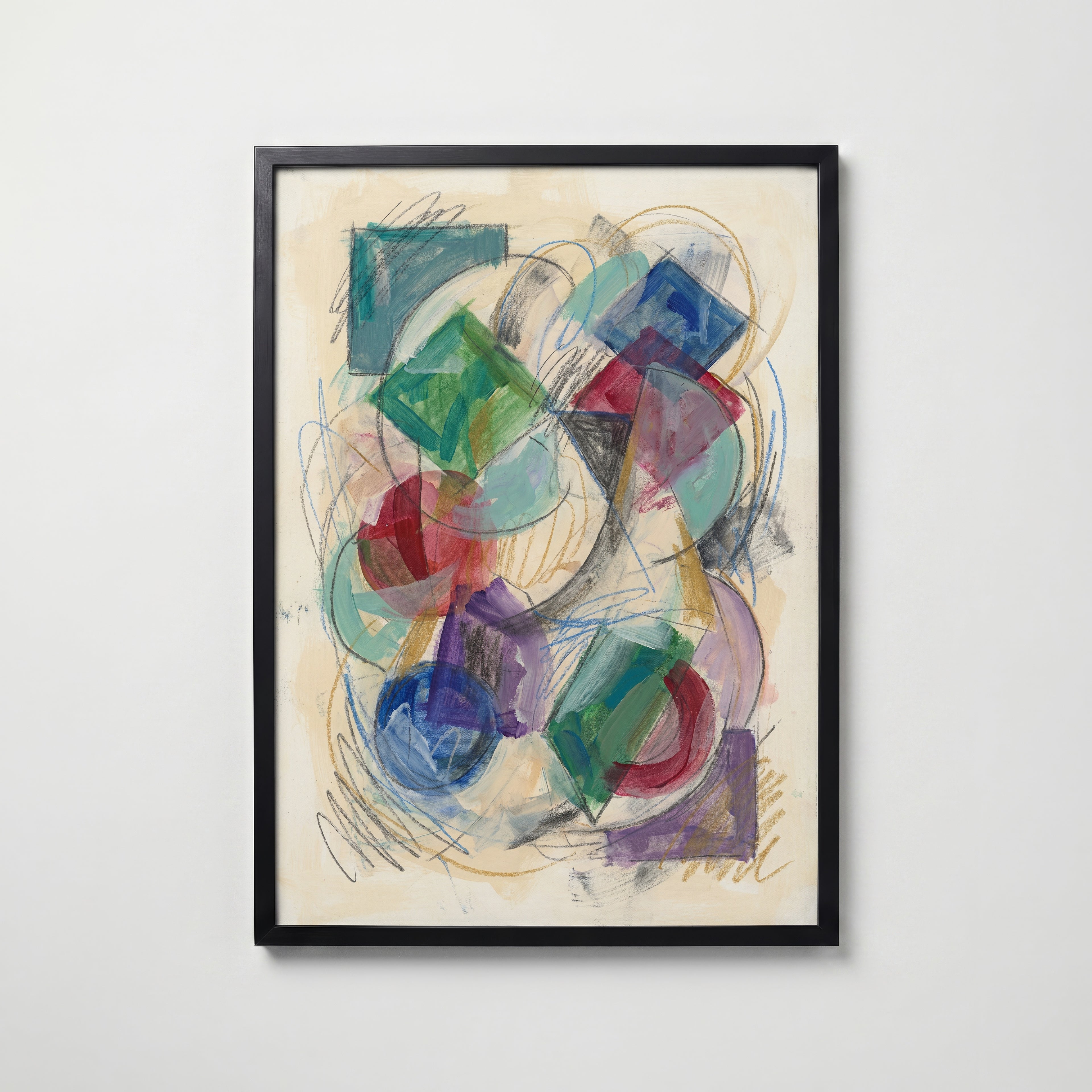Abstract Shapes Poster – svart ram