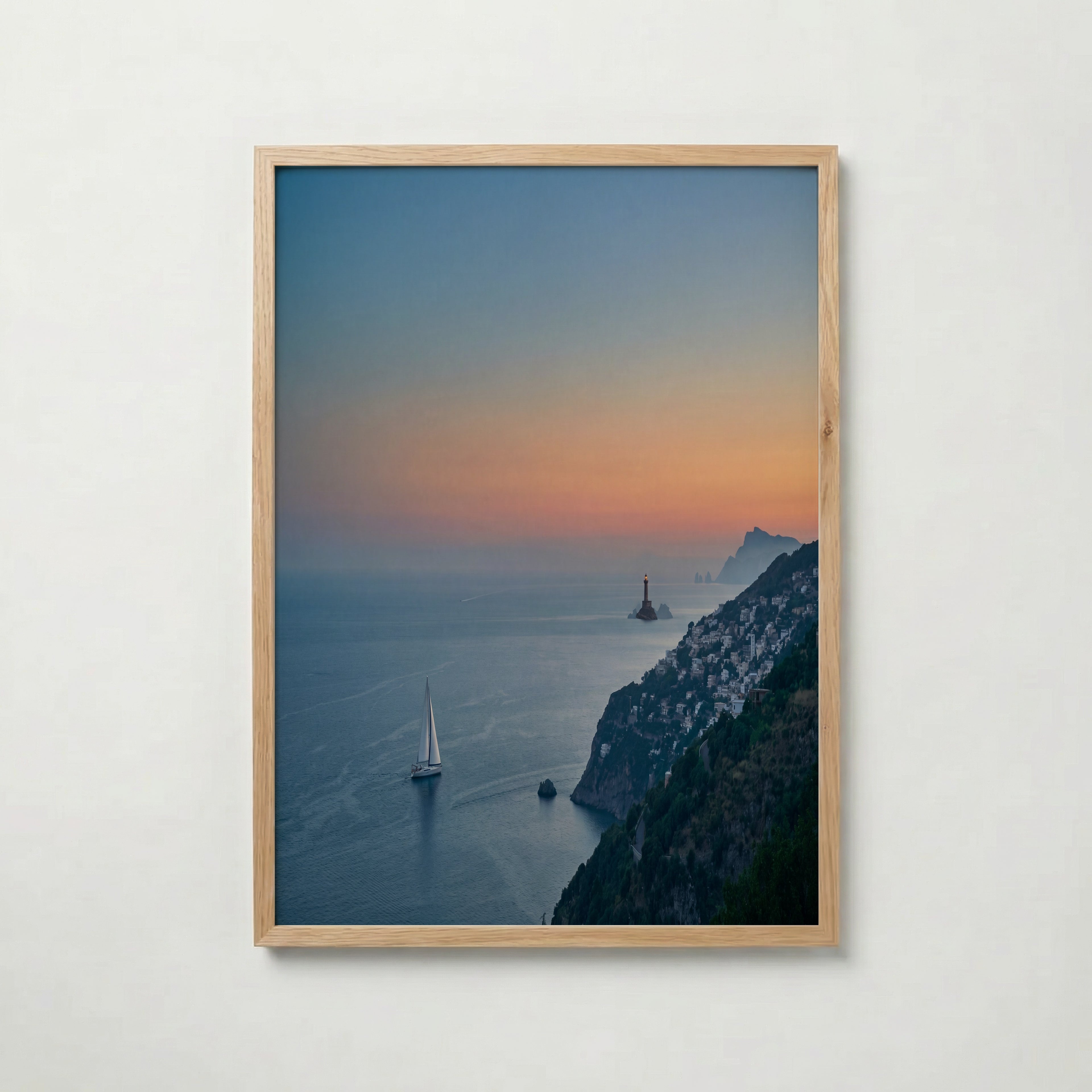 Amalfi Dusk Poster – kustmotiv i ekram, leverans 1 till 3 dagar