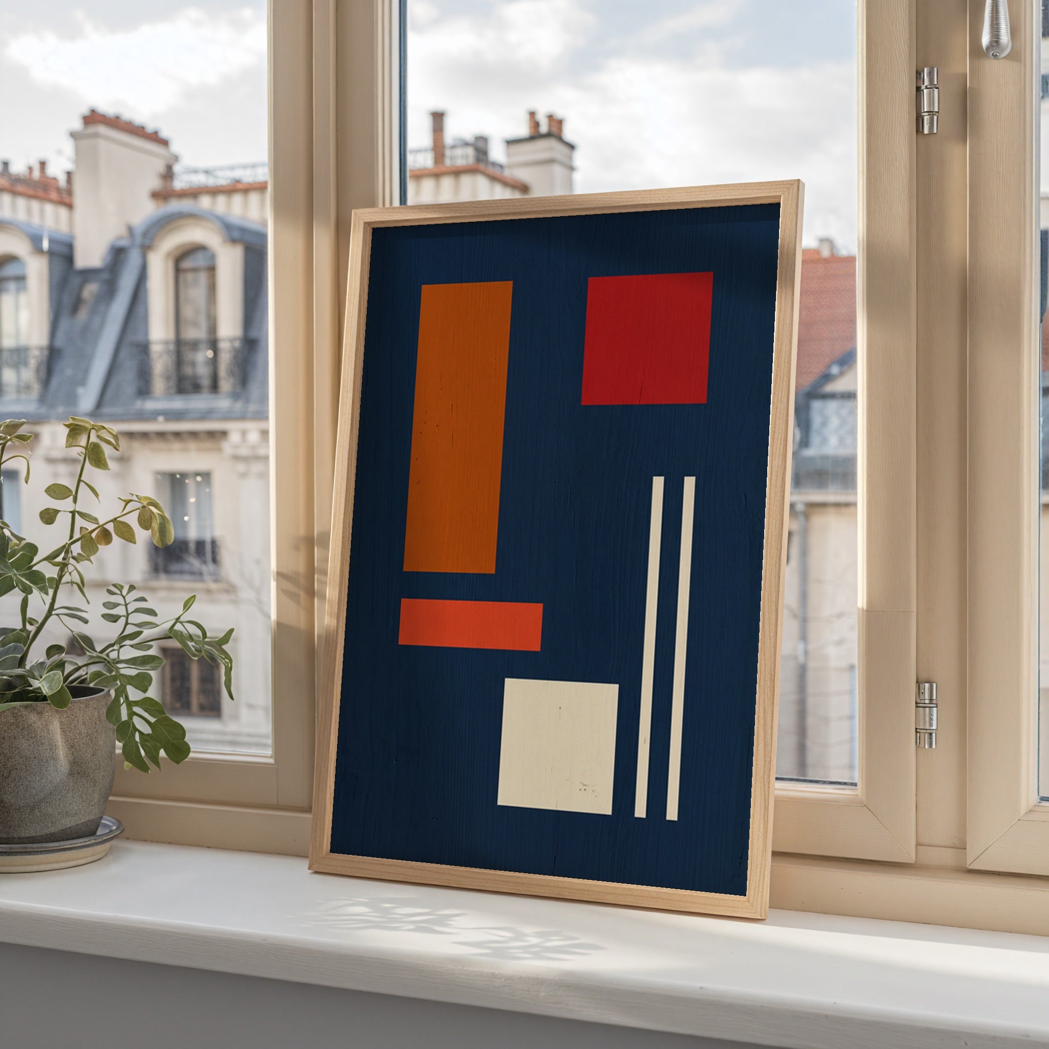 Bauhaus Balance som inredningsdetalj i hemmet, konst från Bozetto