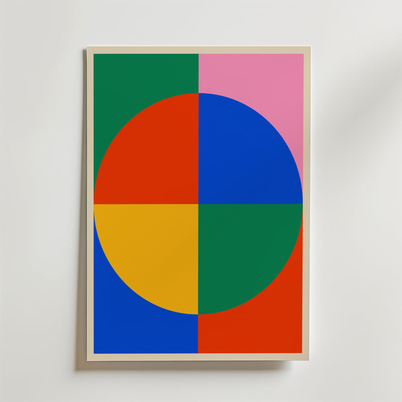 Bauhaus Color Block Circle Poster