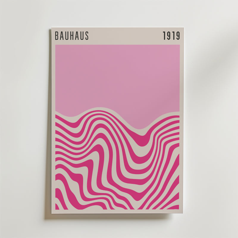 Bauhaus Pink Waves No.2 Poster