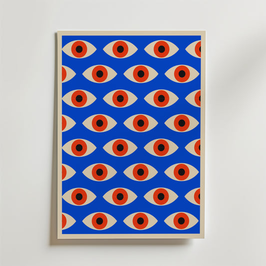 Bauhaus Pattern Eyes Poster