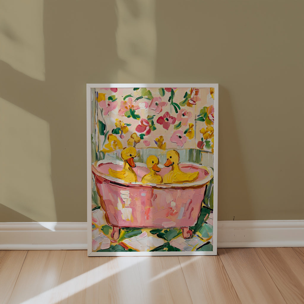 Bubble Bath Ducks Poster