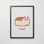 Cat Loaf Poster – svart ram