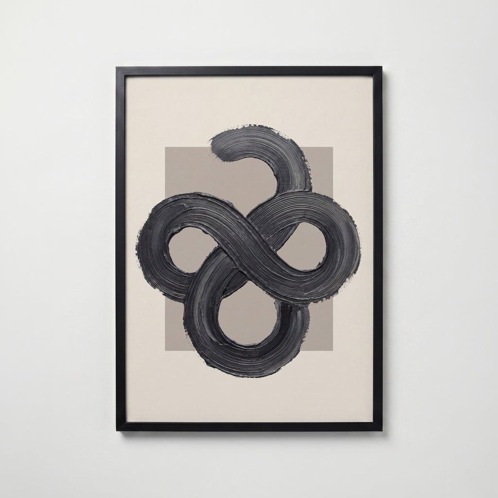 Charcoal Infinity Poster – svart ram