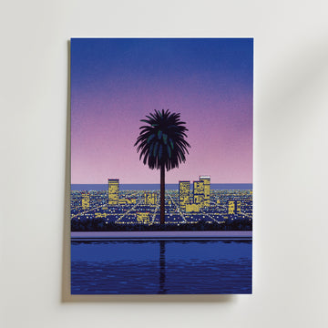 Hiroshi Nagai City Sunset Poster - Canvas