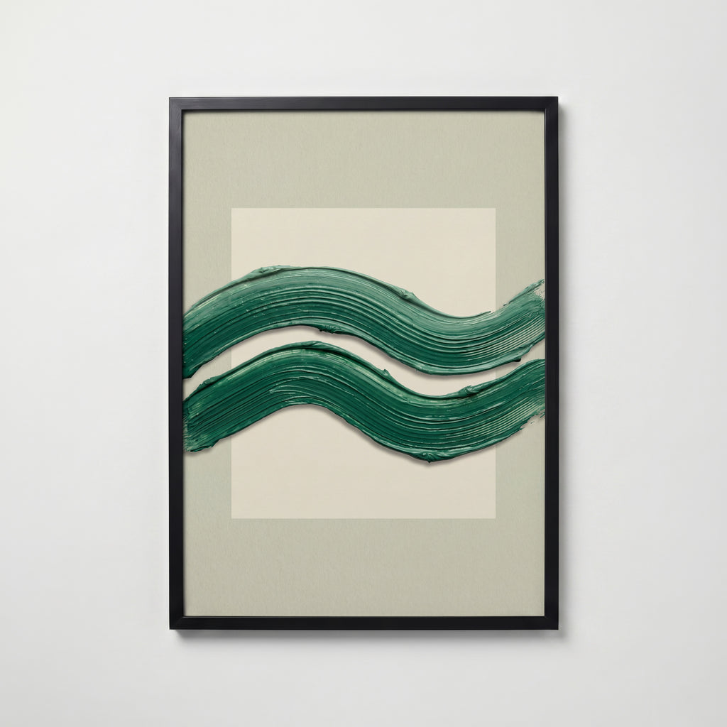 Emerald Waves Poster – svart ram