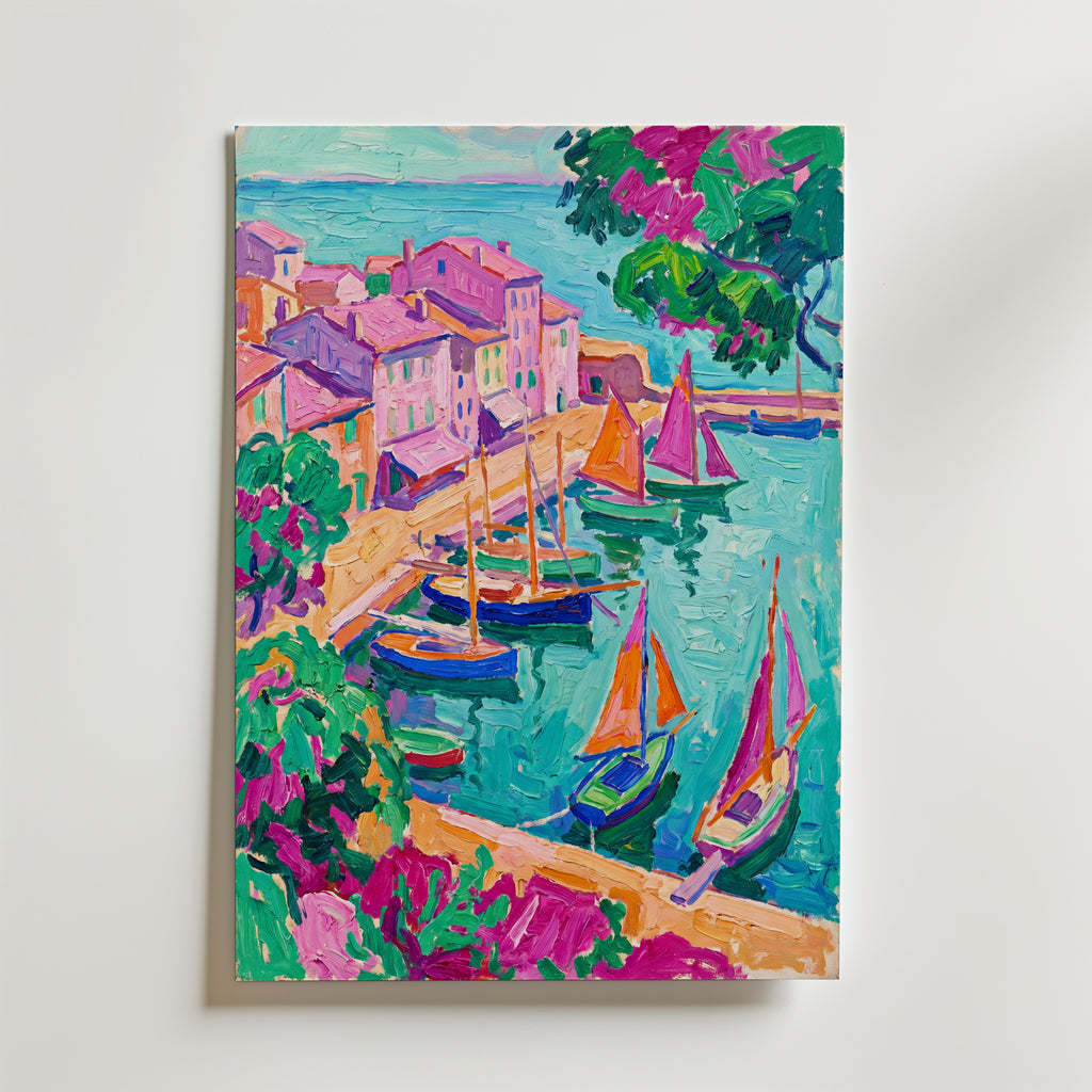 Fauvist Harbour Poster – canvas utan passepartout