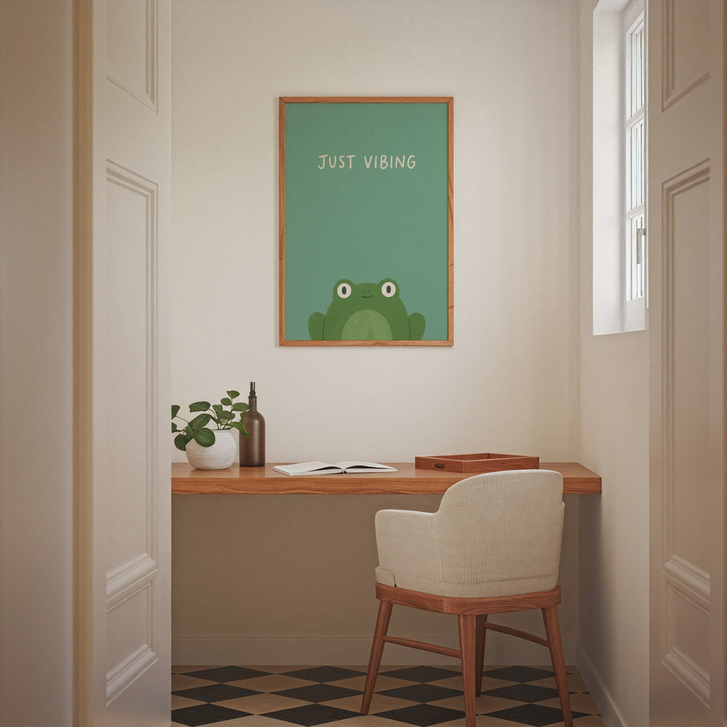 Just Vibing Frog Poster – i rum 1