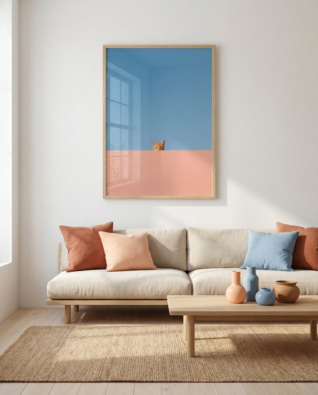 Curious Cat Horizon Poster – poster väggdekoration